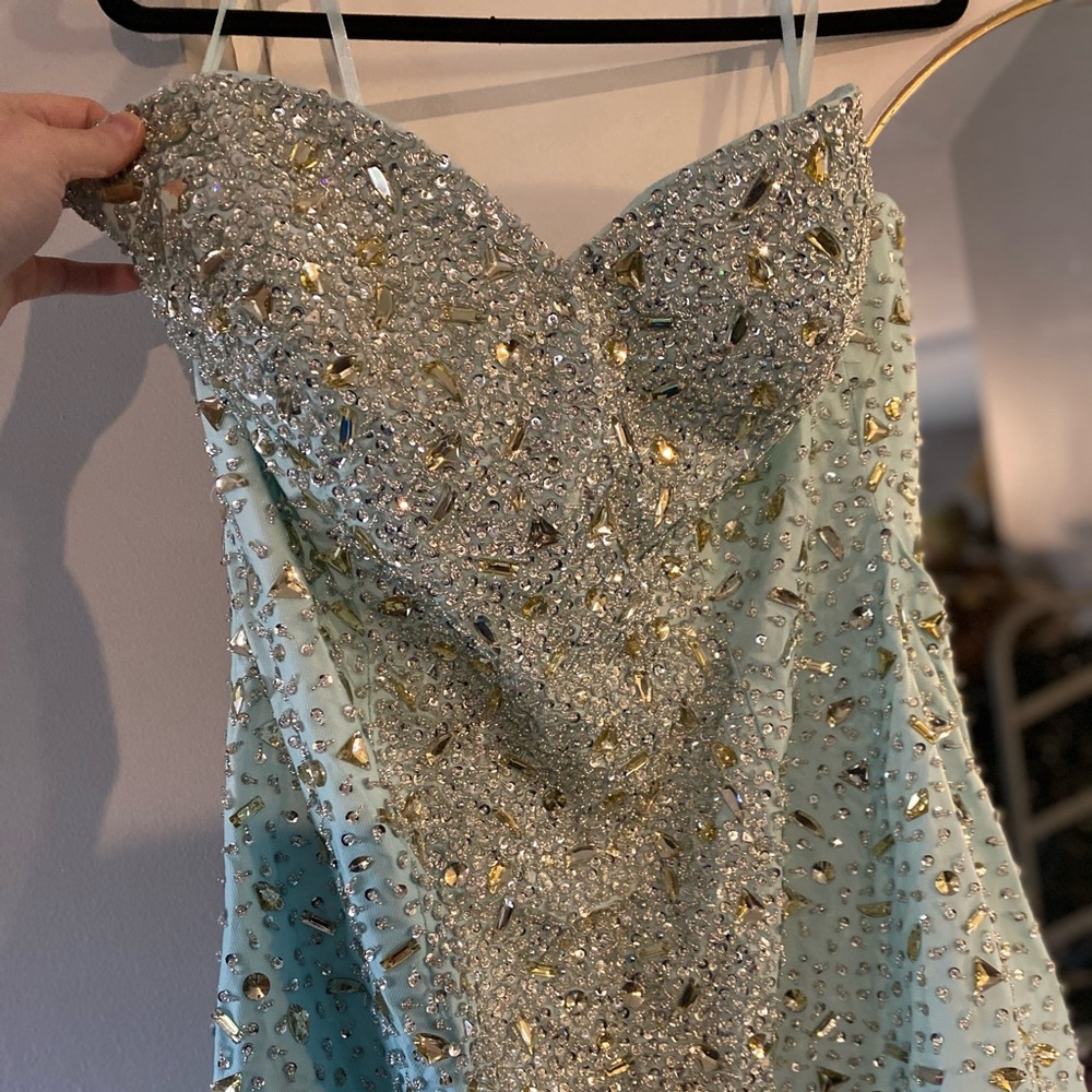Aqua Mermaid Prom Dress